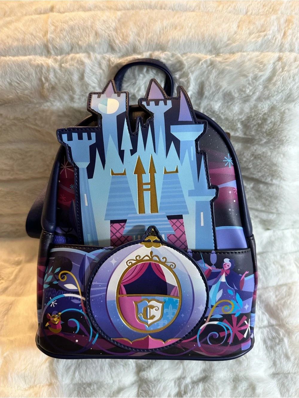 NWT Disney Cinderella Castle Loungefly Mini Backpack - Picture 1 of 5